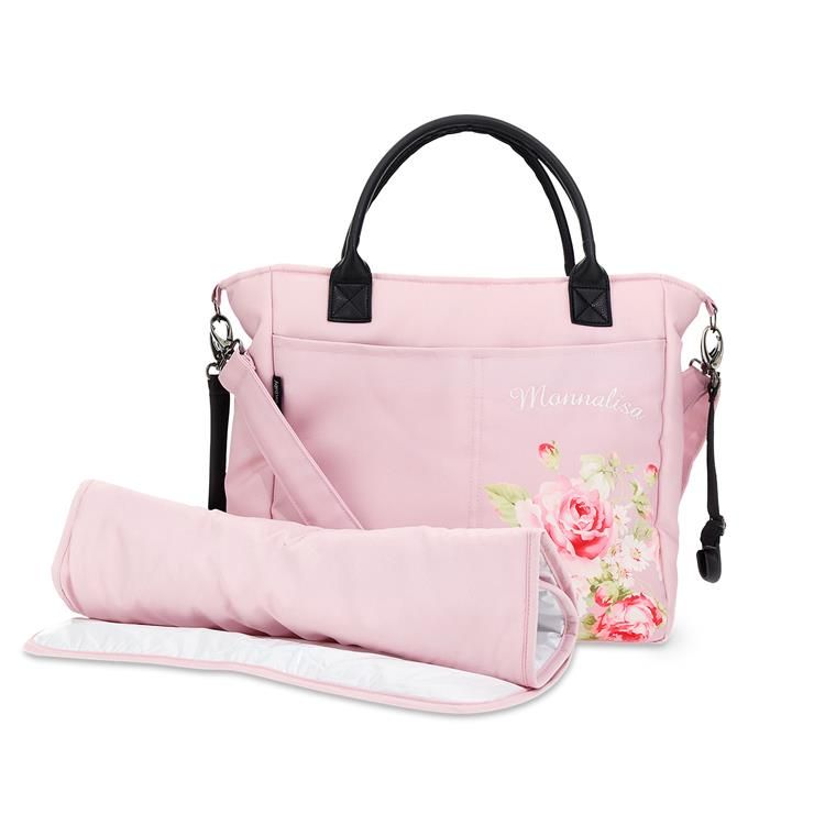 Pink leather diaper bag hotsell